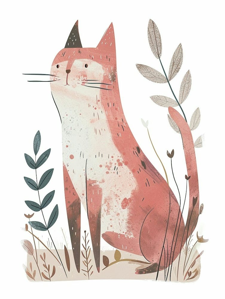 Cymric Cat Clipart Illustration 3