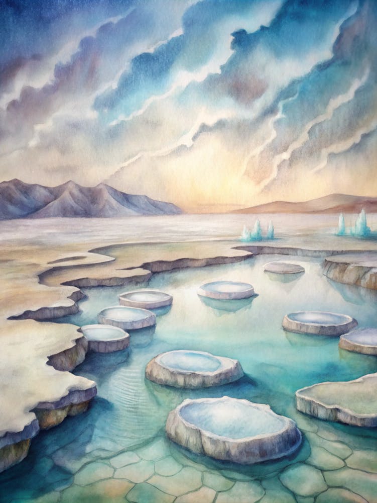 A Mystical Design Of The Dead Sea With Floating Sa