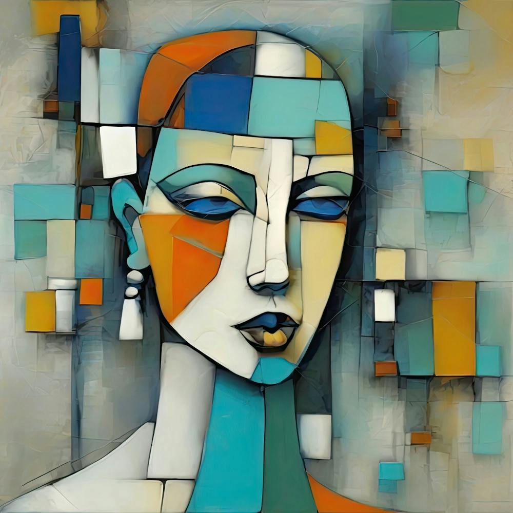 Cubism Face Abstract Art Colourful Portrait Digital Modern Art Geometric Abstraction Woman