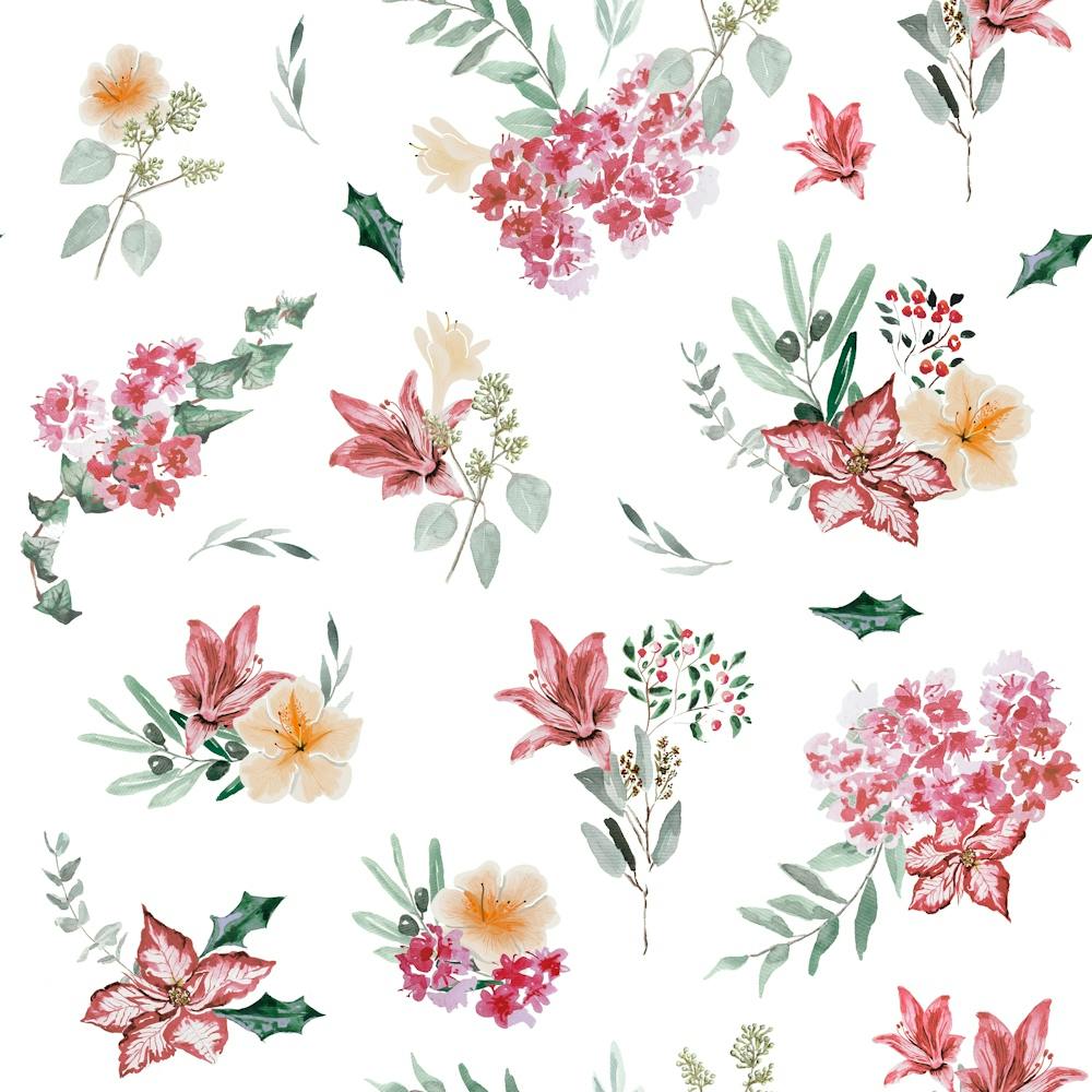 Christmas Watercolor Flowers