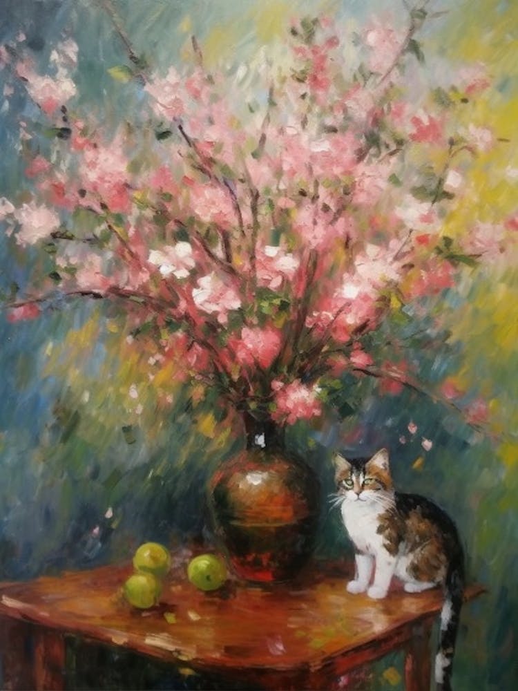 Apple Blossom With A Cat 3