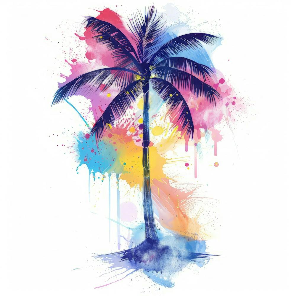 Watercolor Palm Tree