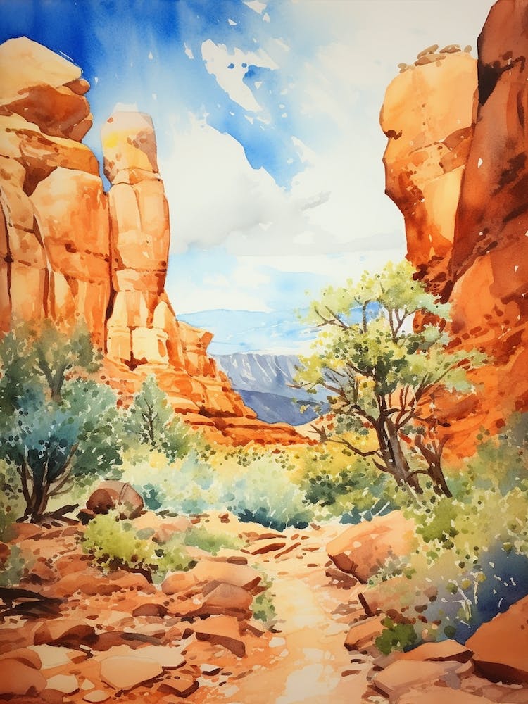 Garden Of The Gods Usa Watercolour 1