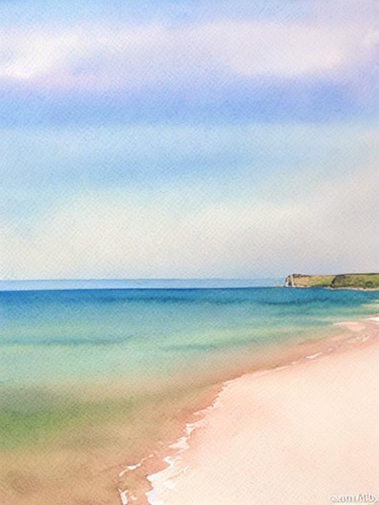 Watergate Bay Beach, Cornwall Watercolour