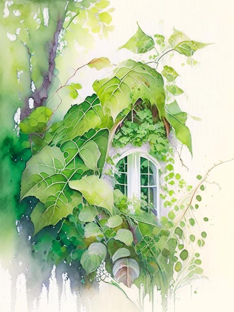Poison Ivy Growing On Cottage Pop Art 2