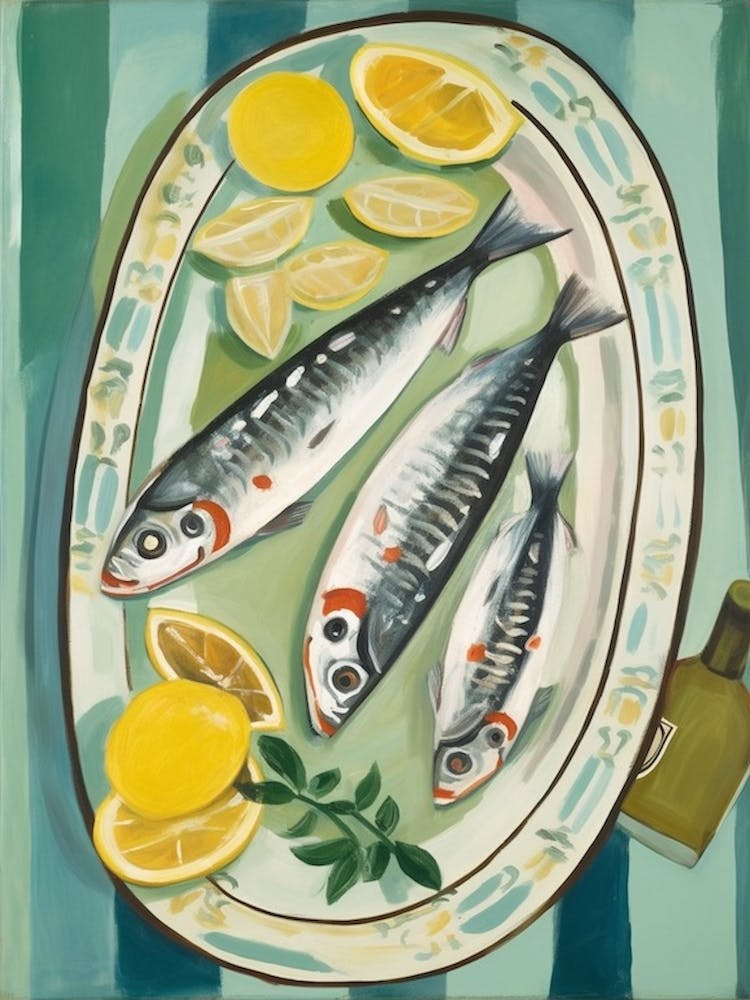 Sardines Italian Still Life Painting