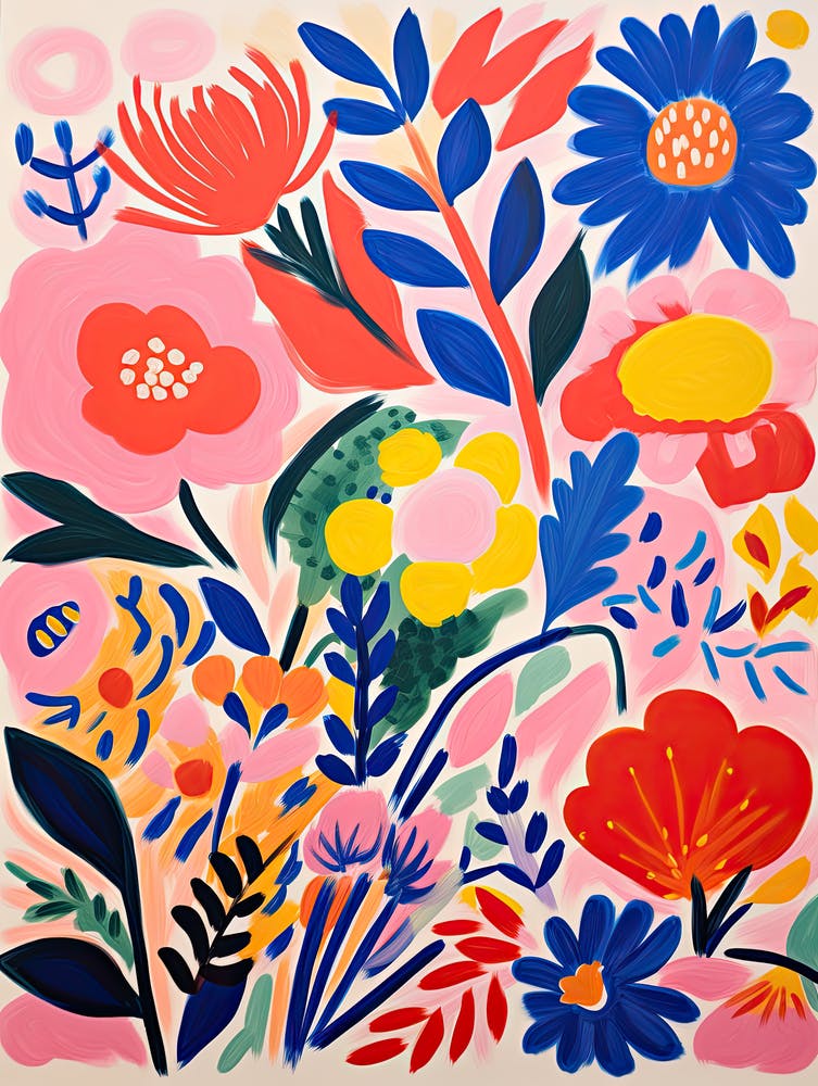Flowers 57, Matisse style, Floral texture
