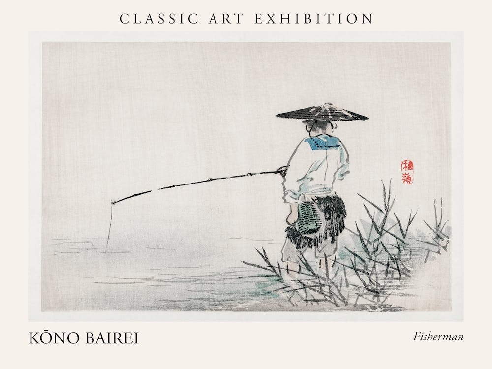 Fisherman, Kono Bairei Poster