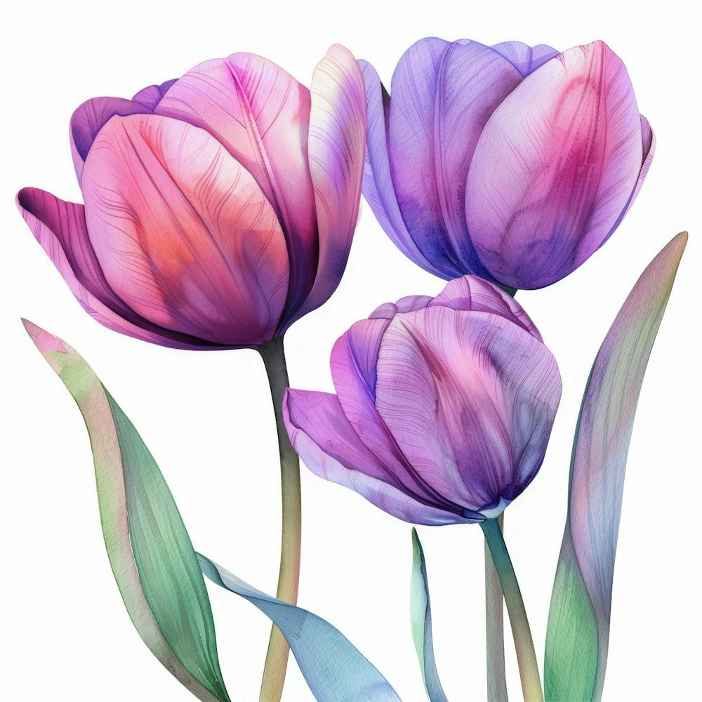 Watercolor Tulips 4