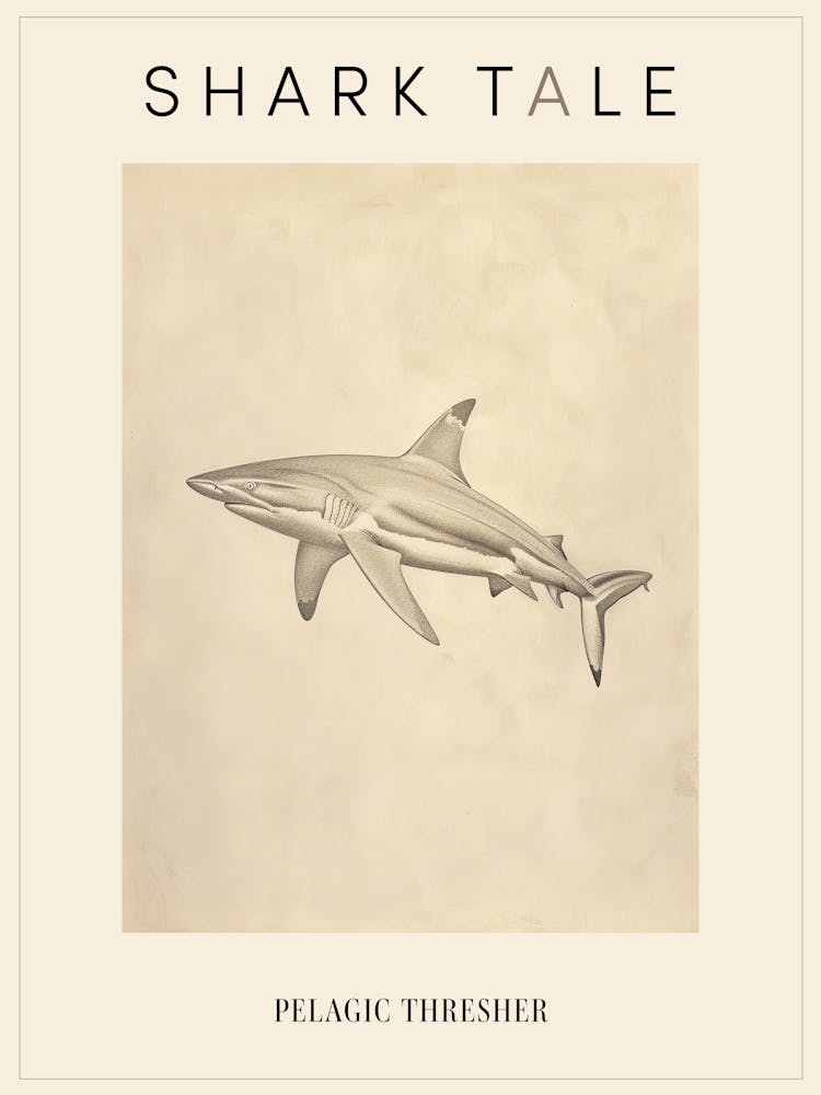 Pelagic Thresher Vintage Illustration 3 Poster