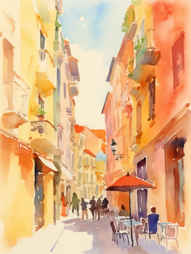 Rome, Italy Watercolour Streets 7