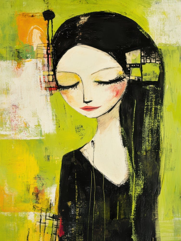 Woman In Black And Green