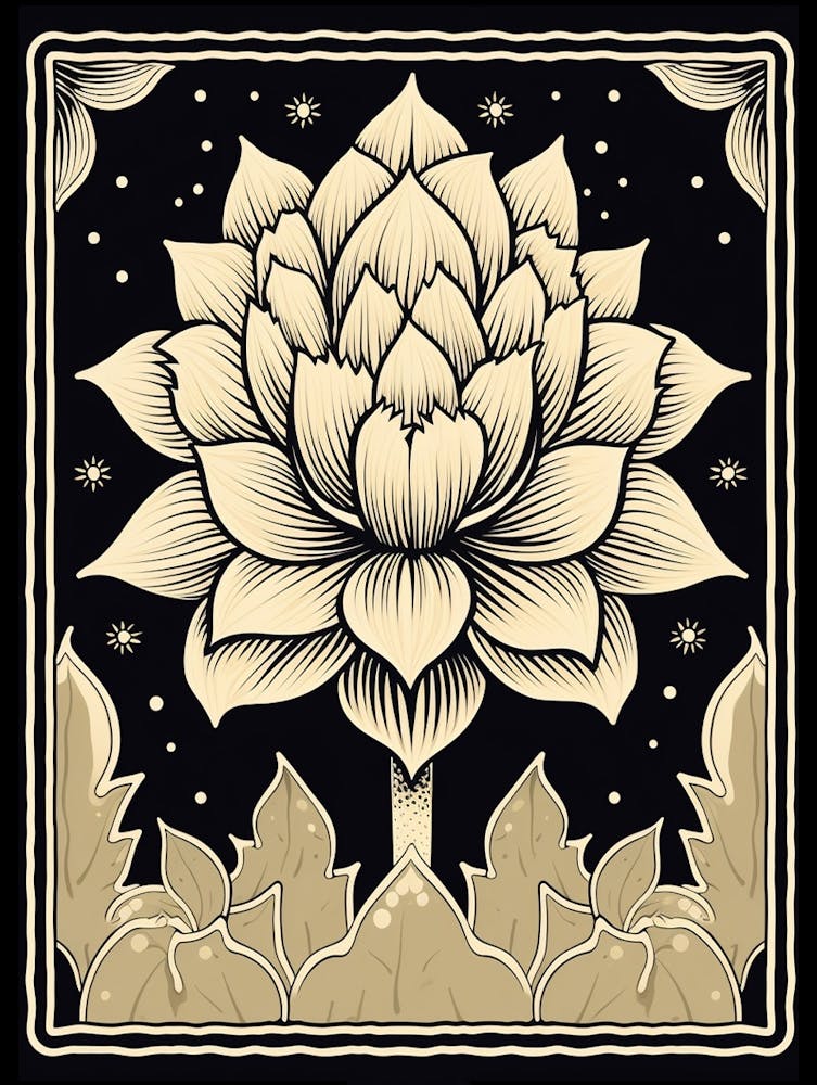 B&W Cactus Illustration Acanthocalycium 3