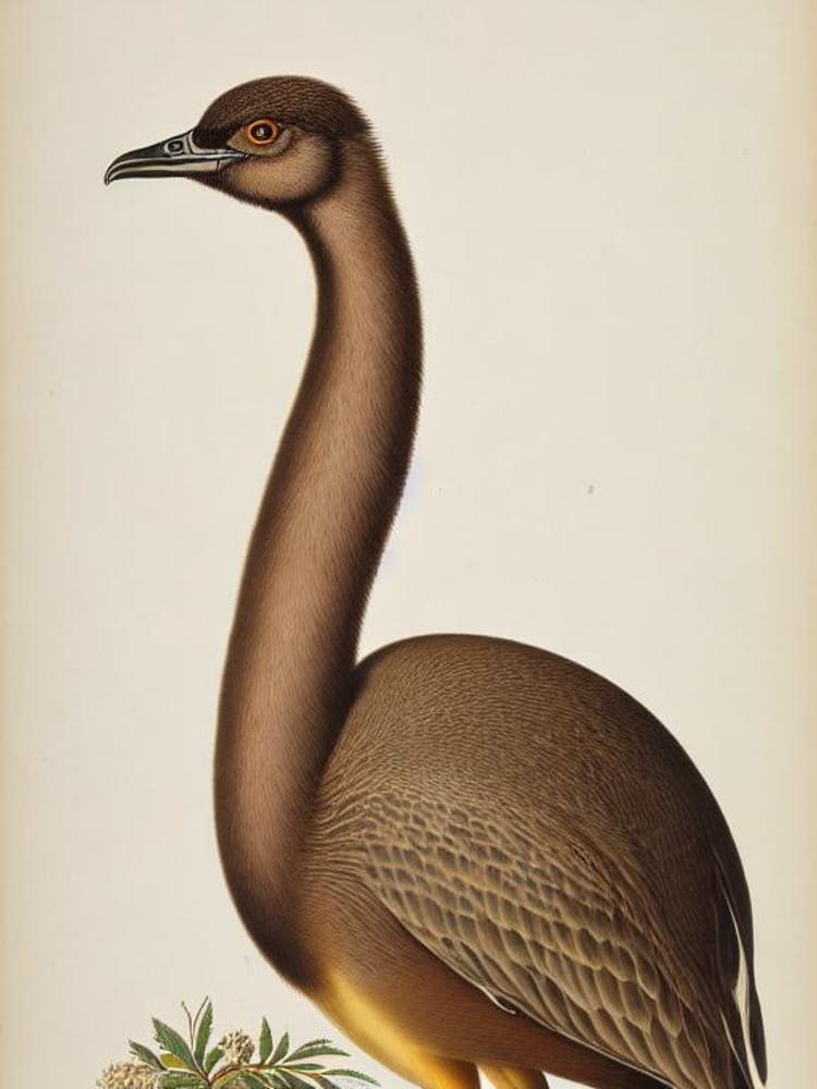 Emu James Audubon Vintage Style Bird