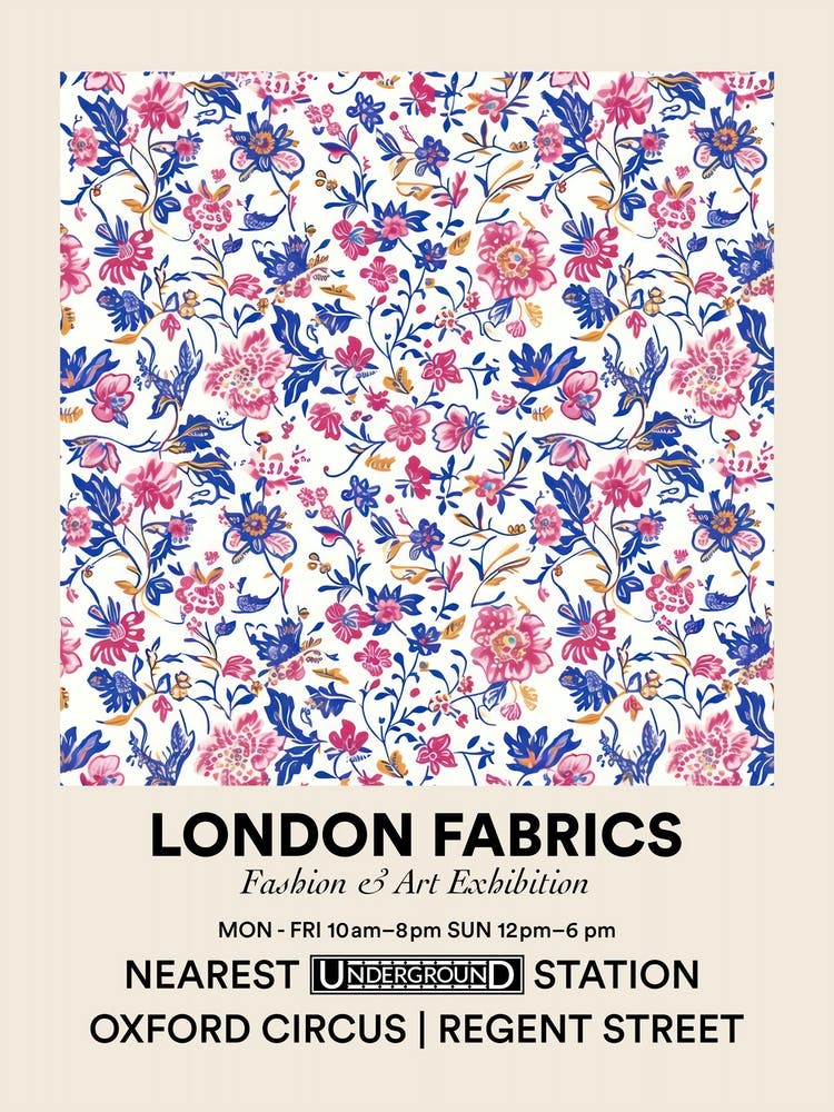 Poster Rose Mist London Fabrics Floral Pattern 6