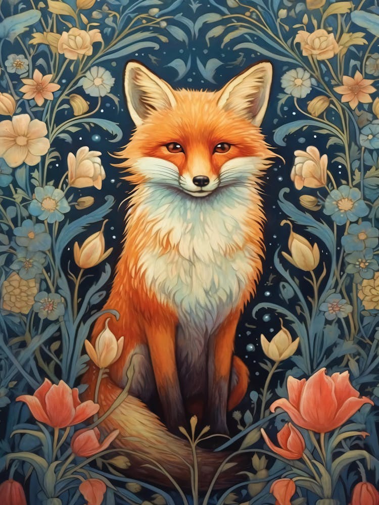 Fox In Flowers