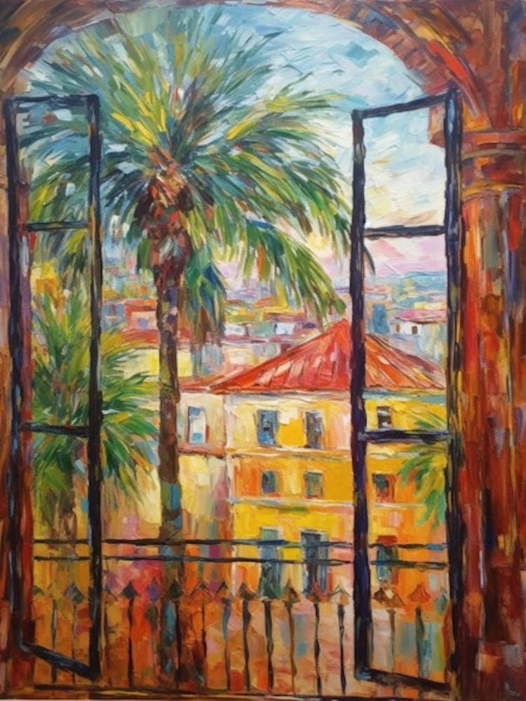 Window View Of Havana In The Style Of Impressionism 1