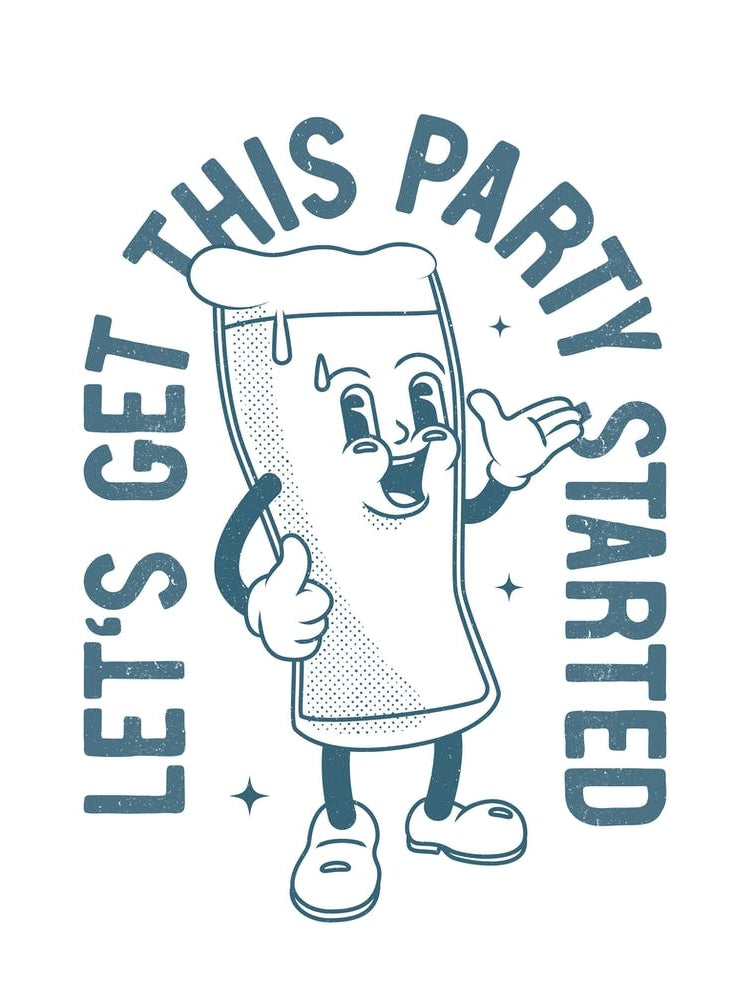 'Let This Party Get Started' retro art