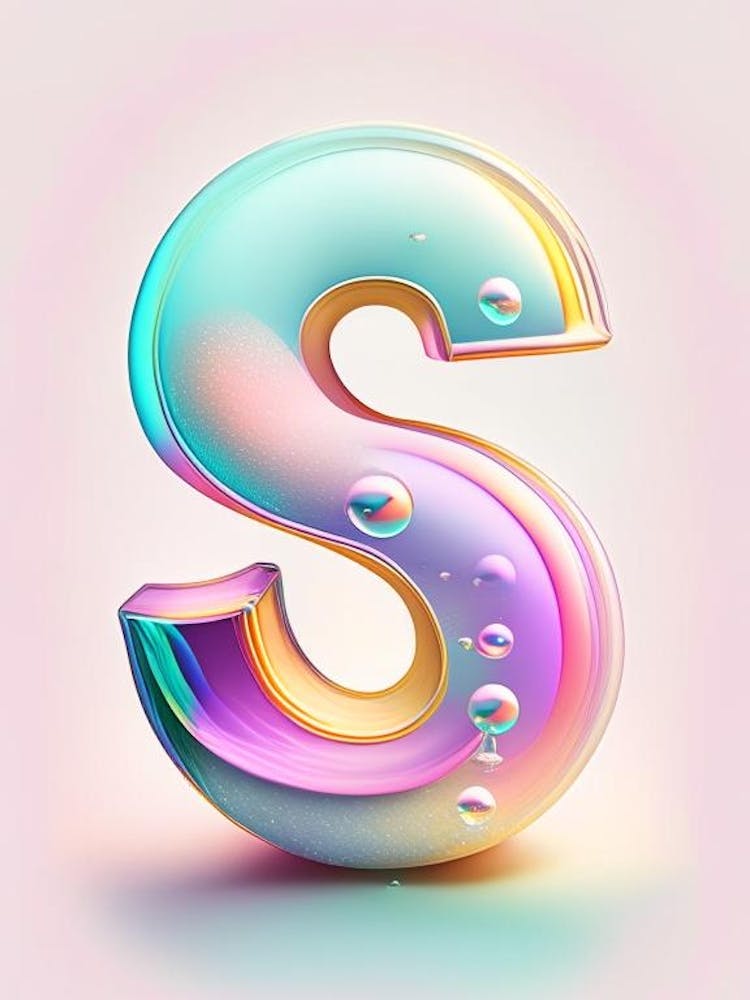 S, Alphabet Bubble Rainbow 1