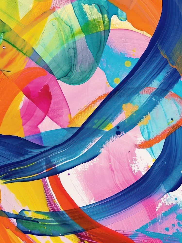 Rainbow Paint Brush Strokes Organic 7