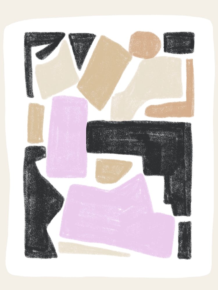 Modern Abstract 3 Black Lila