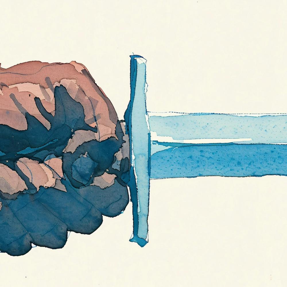 Hand Holding A Sword