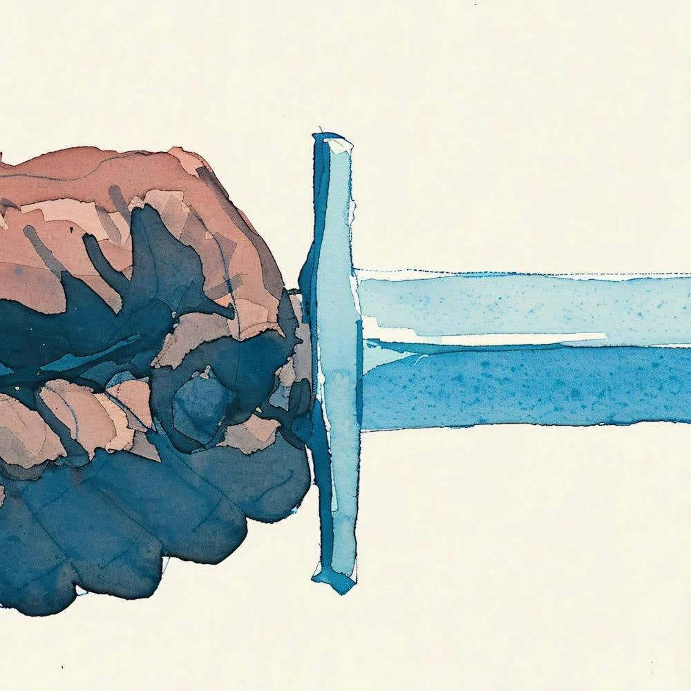 Hand Holding A Sword