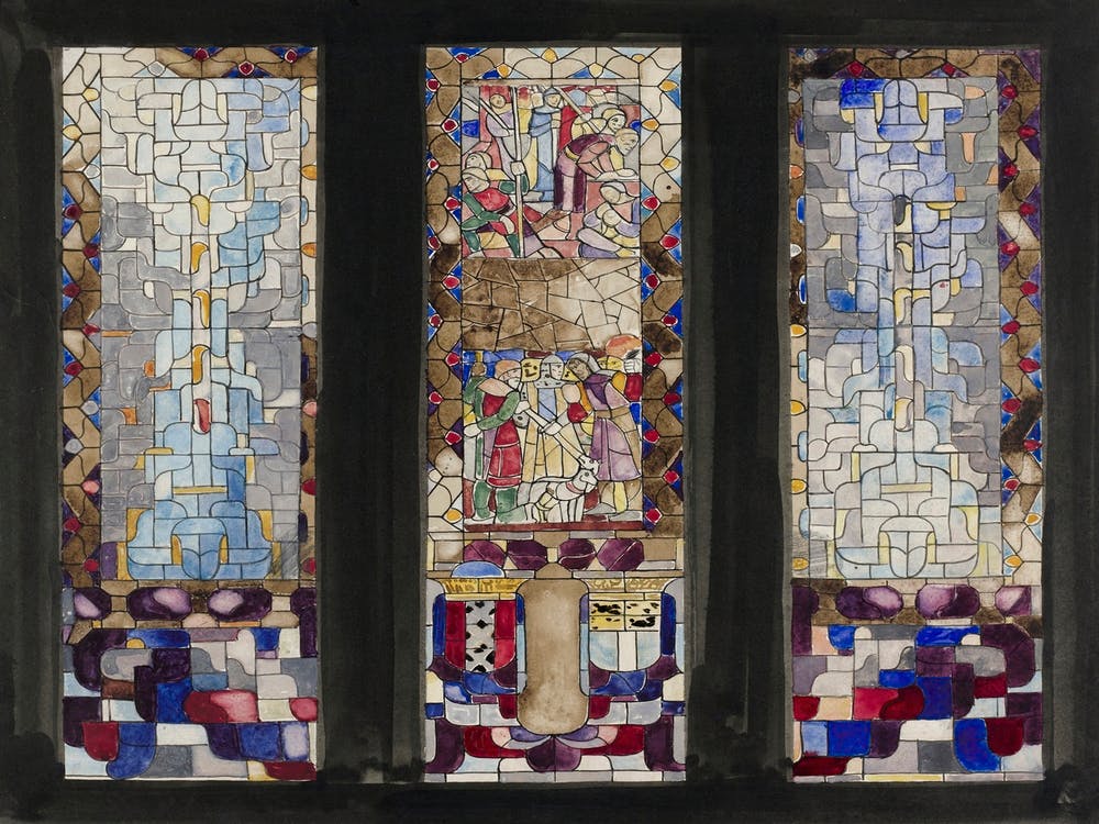 Entwurf für drei Fenster im Rathaus in Amsterdam (1878–1938), Richard Roland Holst