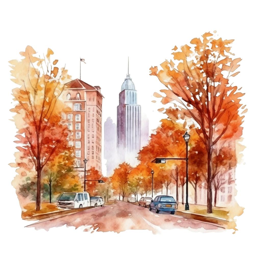 Paysage Urbain à l'Aquarelle 4