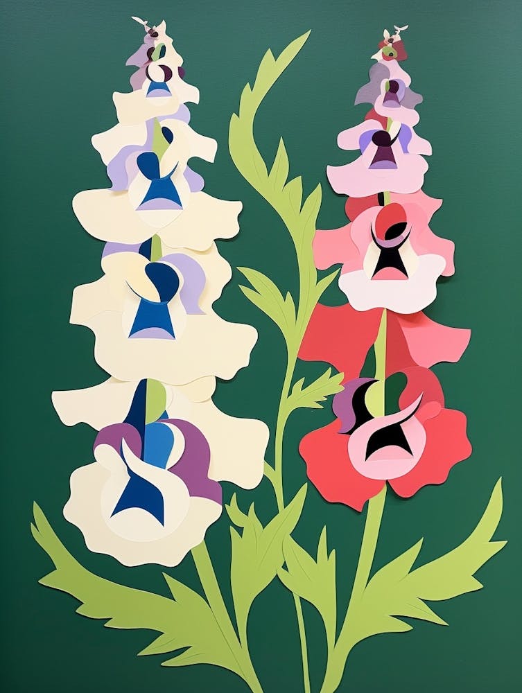 Cut Out Style Flower Art Delphinium 1