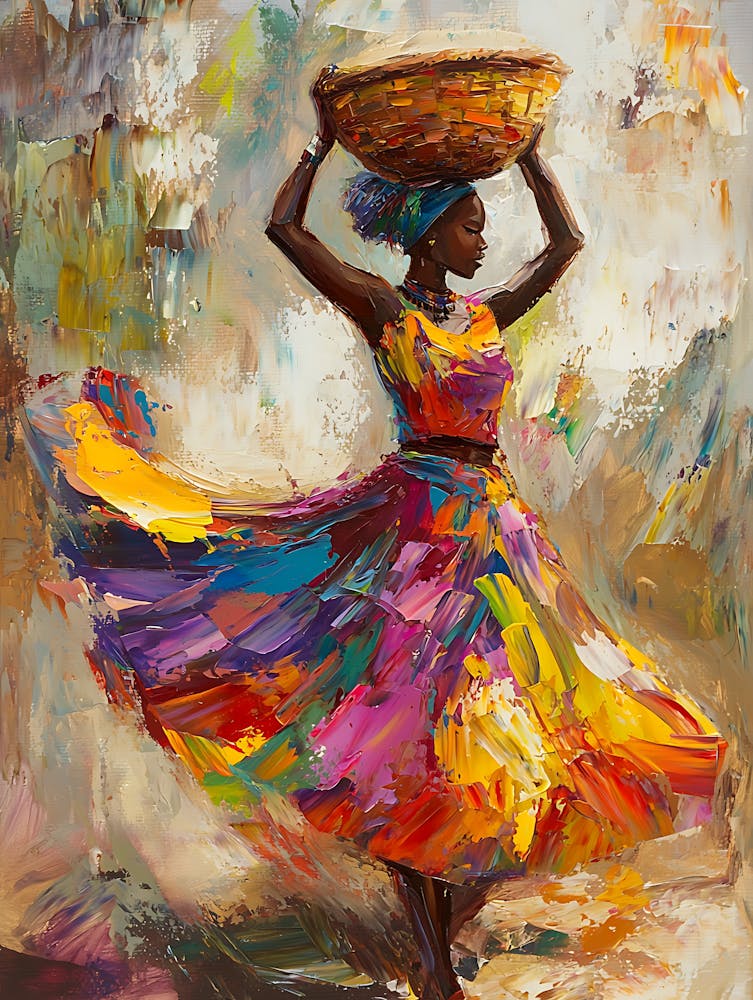 African Woman With Basket 6