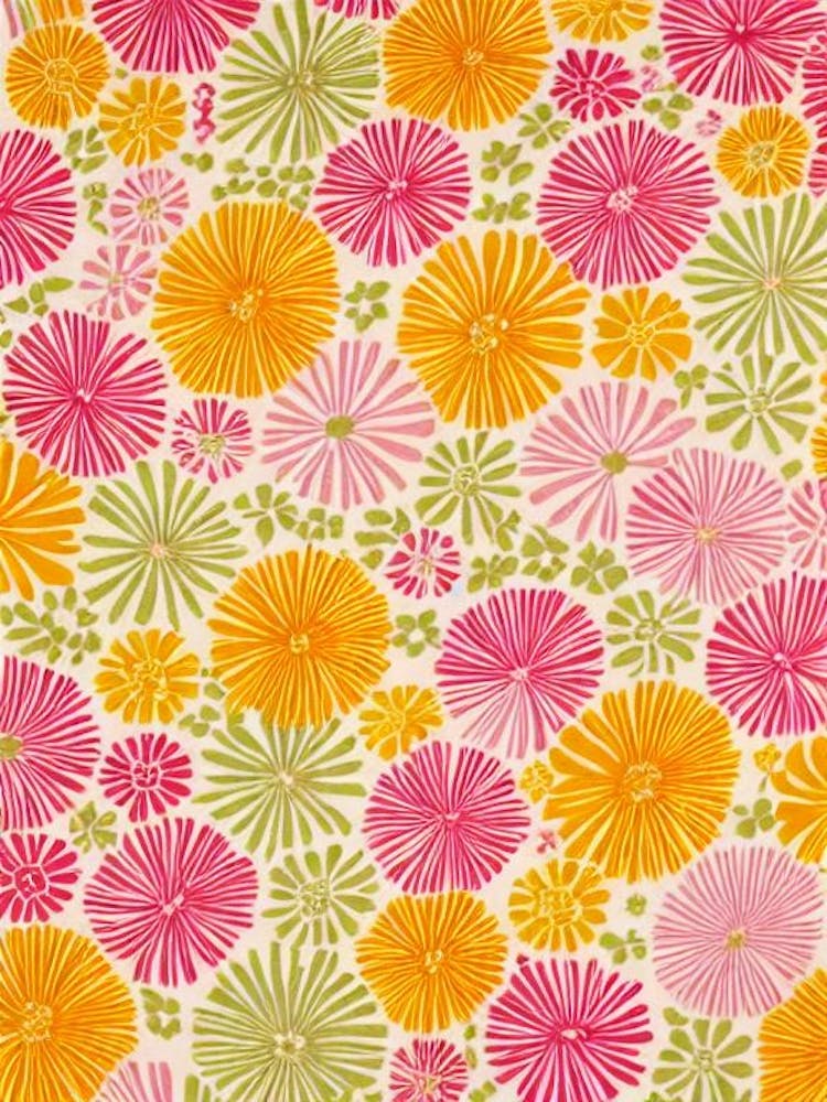 Yarrow Floral Print Retro Pattern 2 Flower