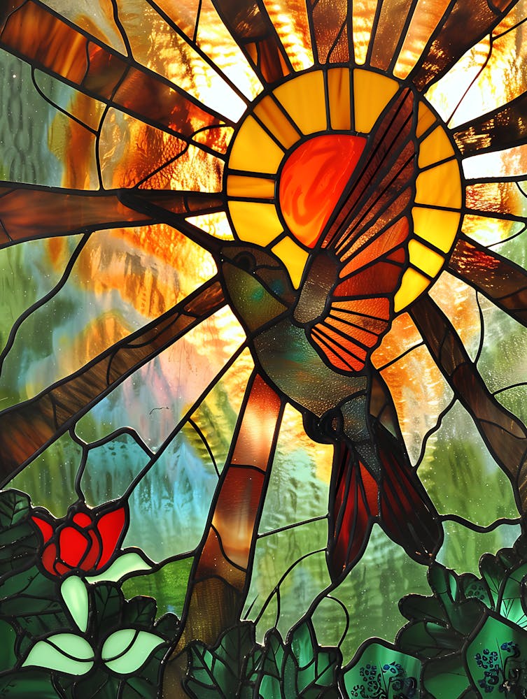 Hummingbird Stained Glass 13