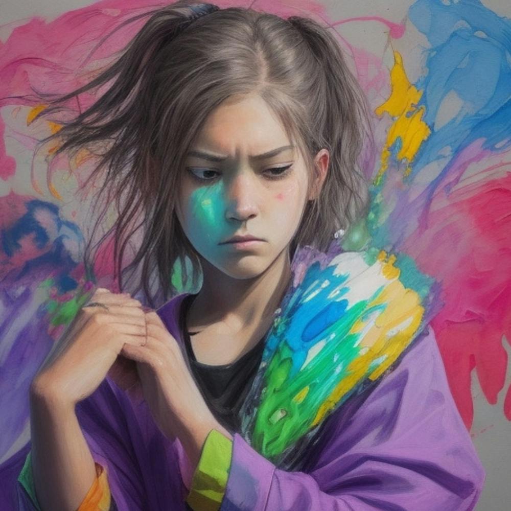 Girl With Paint Splatters