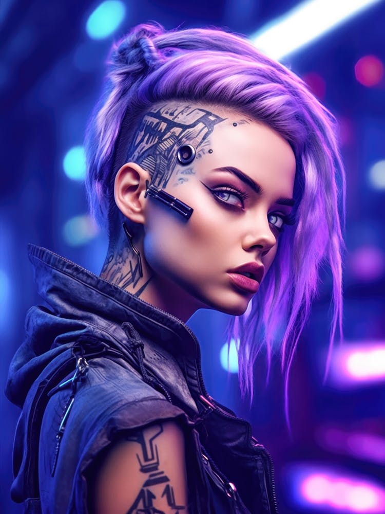 Cyberpunk-Mädchen Porträt 1