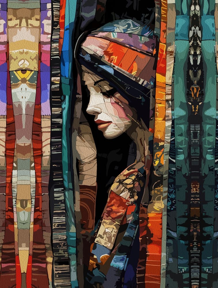 Mystical Woman – Abstract Bohemian Art with Ethereal Textures