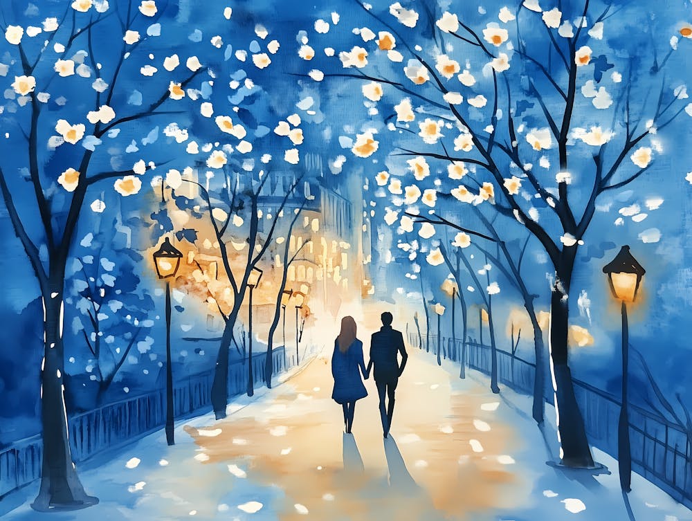Couple Walking In The Park