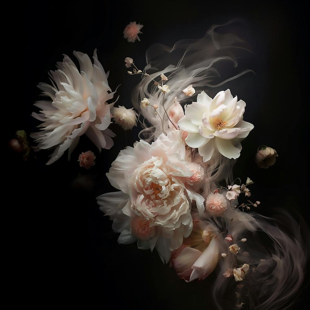 Peonies in space