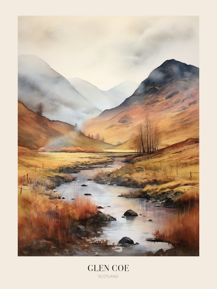 Glen Coe Scotland Uk Trail Poster