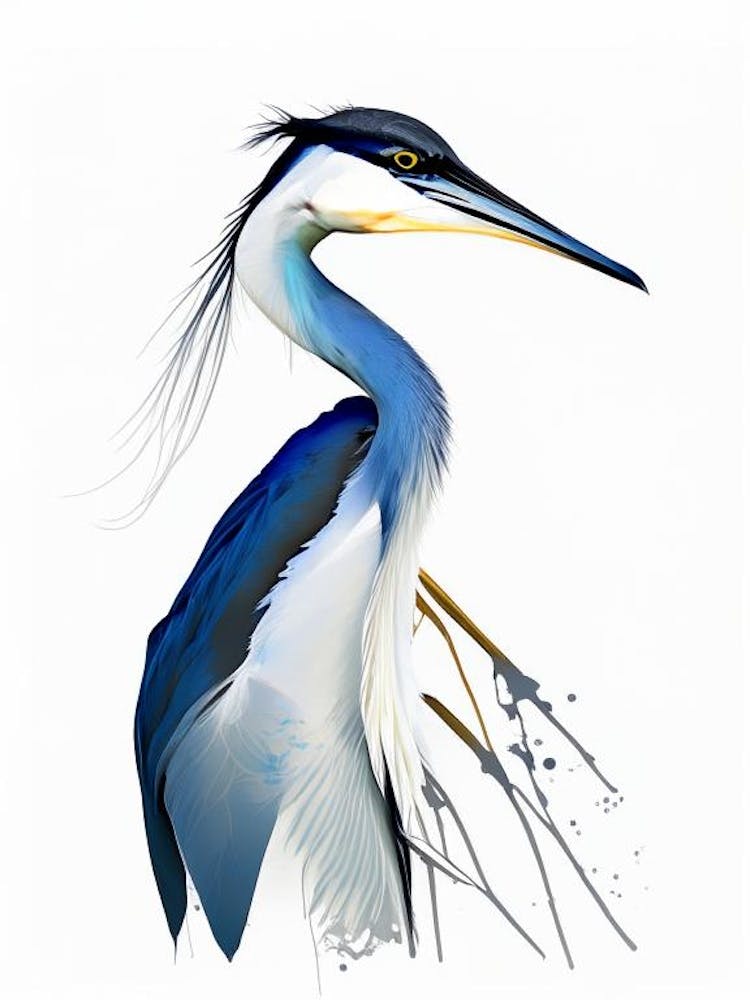 Black Headed Heron Impressionistic 3