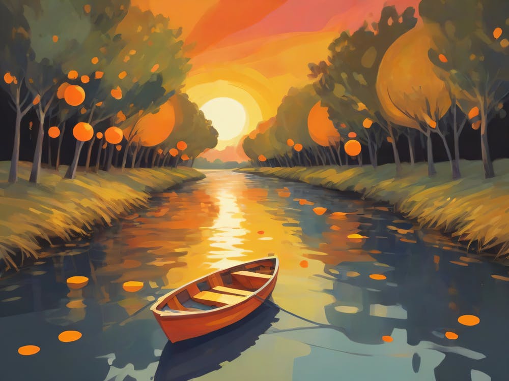 Sunset On The River