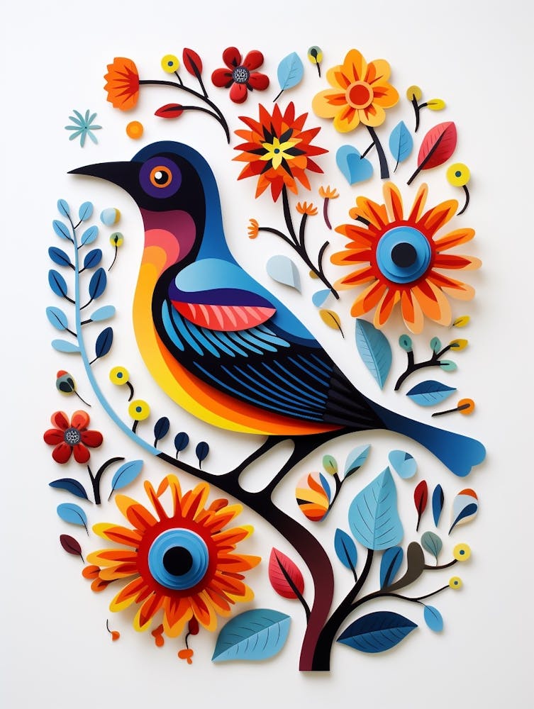 Scandinavian Bird Illustration Cowbird 1