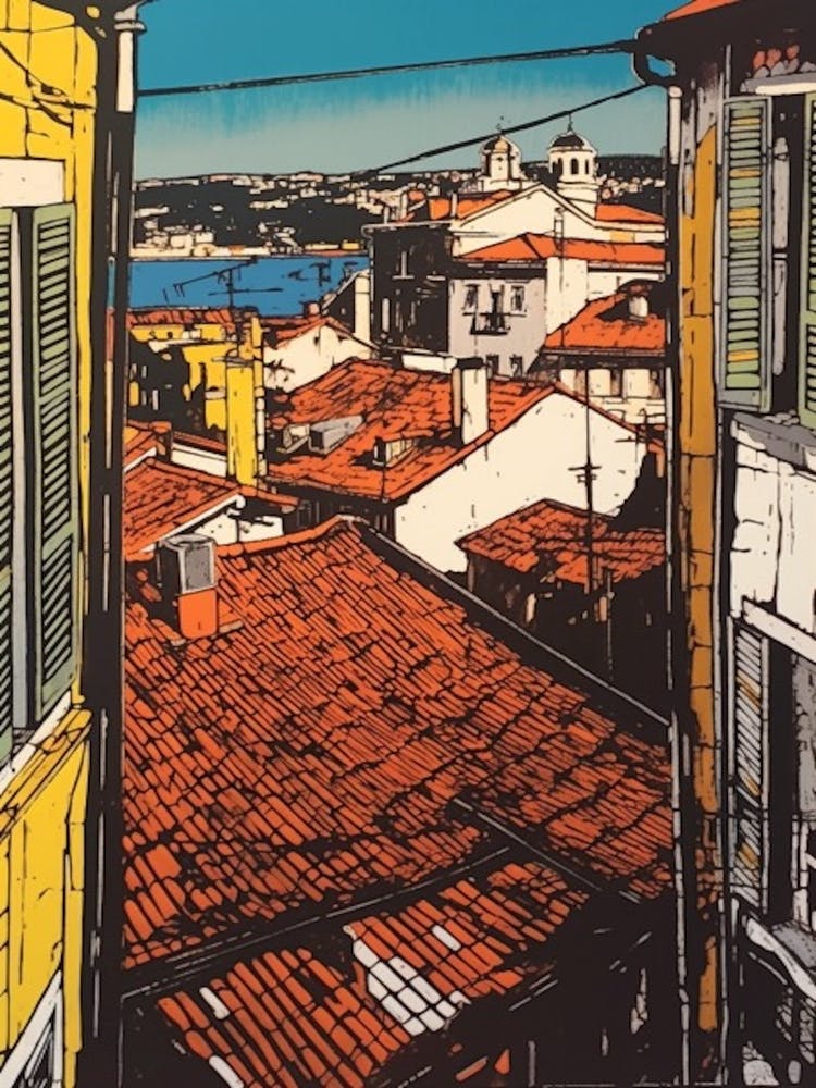 Window View Of Lisbon Portugal In The Style Of Pop Art 3
