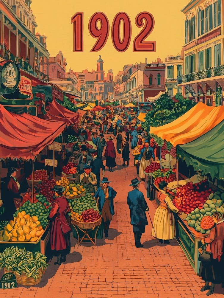 Aihrgdesign A Retro Poster Of A Lively 1902 Open Air Marketpl 34b9948d Cdd7 457b 96c9 B7a9726f1908 3