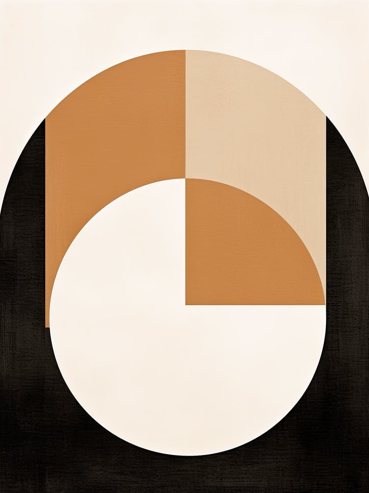 Beige Celestial Canvas; Mid Century Art