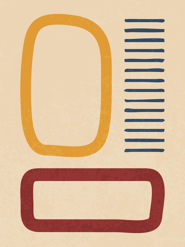 Minimal Abstract Geometric Shapes in Retro Colors