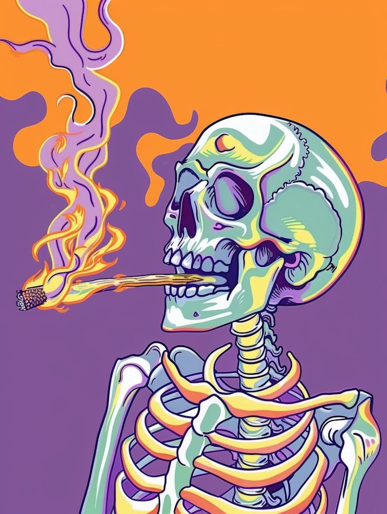 Skeleton Smoking A Cigarette 1