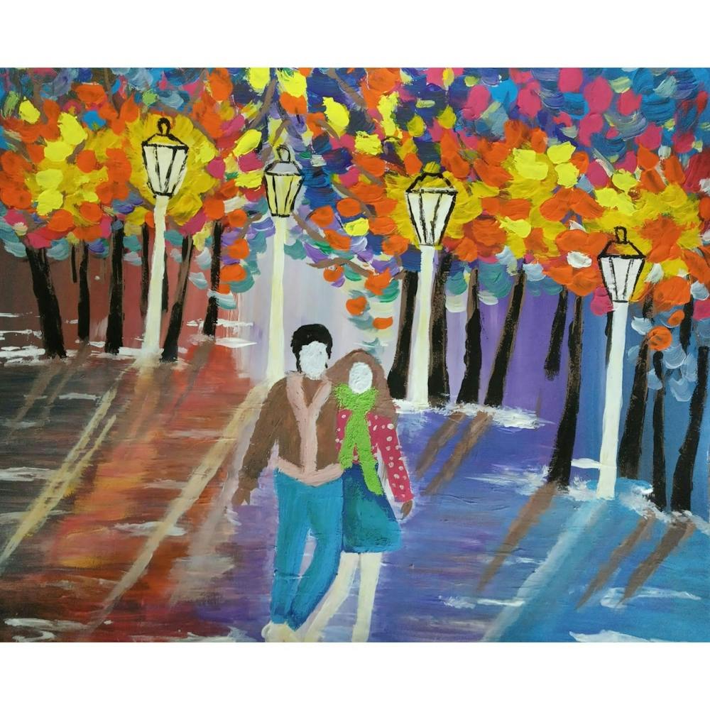 Couple Walking In The Park