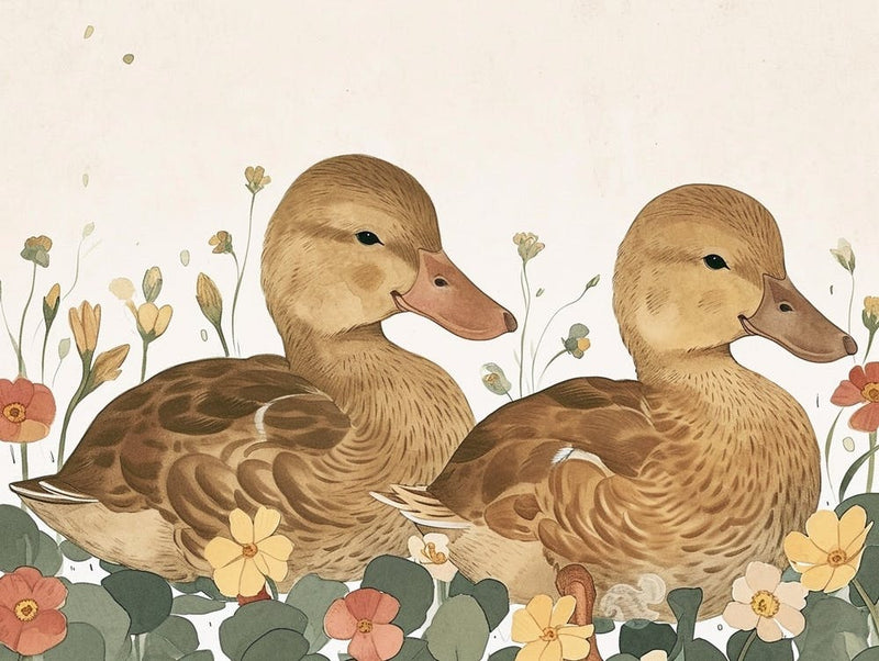 Floral Animal Illustration Duck 3