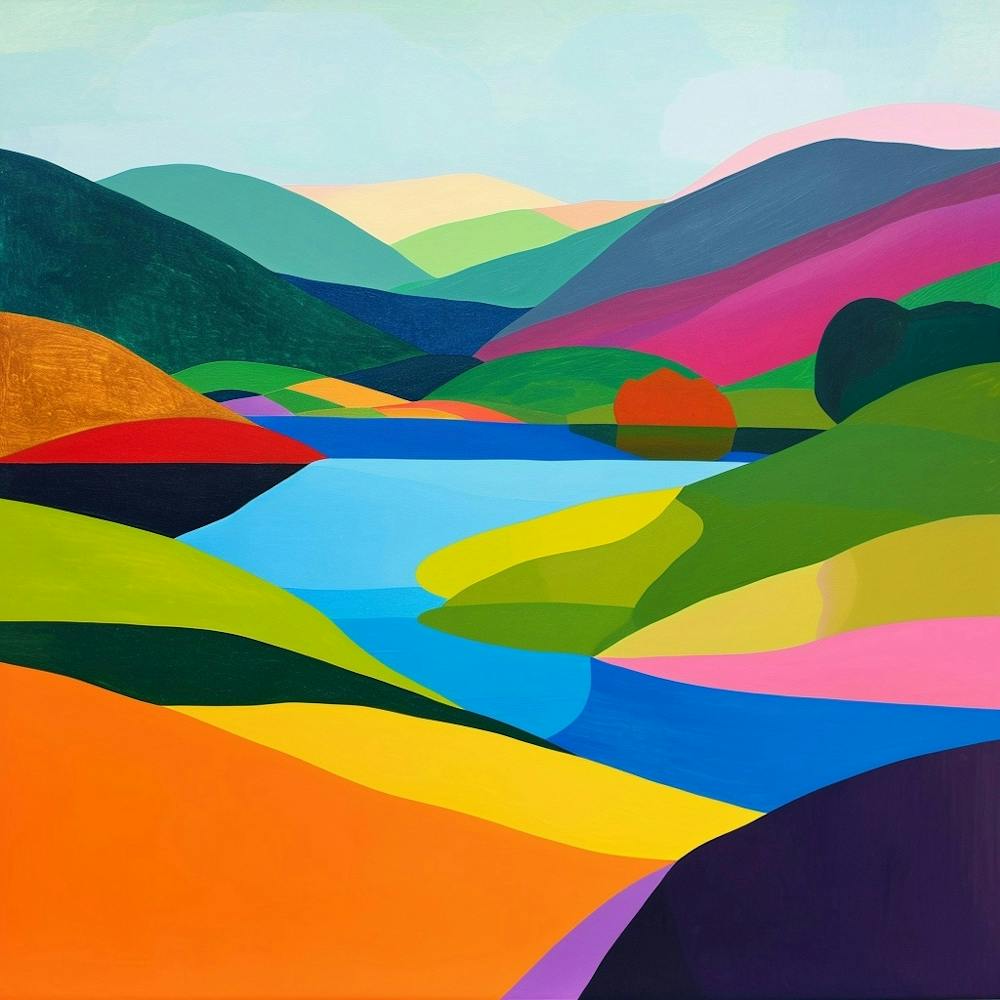 Farbenfrohes Abstrakt Loch Lomond Schottland 4